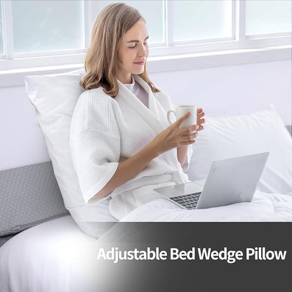 MABOZOO Pillow Wedge for Headboard Gap,Light Grey Bed Wedge Gap Filler King Size,Foldable Bed Wedge Pillow for Headboard, Foam Mattress Gap Filler,76"x6"x6"
