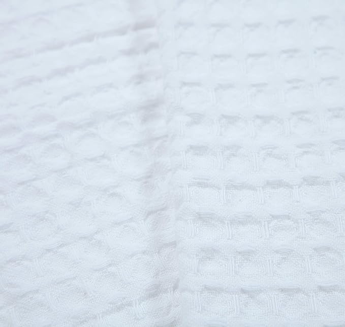 HILLFAIR 100% Combed Cotton Blanket– Queen Size Bed Blanket– Warm Soft All Season Breathable Lightweight Summer Blankets– Waffle Weave Home Decor Bed Blanket- White Queen Bed Cotton Blankets/Bedcover