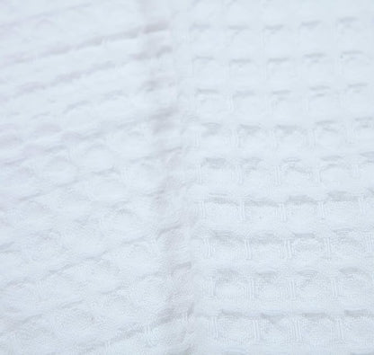 HILLFAIR 100% Combed Cotton Blanket– Queen Size Bed Blanket– Warm Soft All Season Breathable Lightweight Summer Blankets– Waffle Weave Home Decor Bed Blanket- White Queen Bed Cotton Blankets/Bedcover