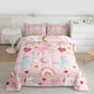 Feelyou Girls Unicorn Comforter Set Toddler Size Kids Cute Pink Rainbow Horse Decor Comforter for Unicorn Lover Daughter Bedding Set Boho Star Moon Duvet Set (1 Comforter + 1 Pillowcases, Toddler)