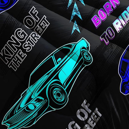 AILONEN Racing Car Comforter Set Twin Size, Fast and Furious Extreme Sport Games Bedding Sets for Kids Boys Teens,Cartoon Sports Car Bed in a Bag,1 Quilt and 2 Pillowcases,3 Pieces