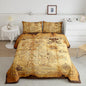 Feelyou Nautical Island Map Soft Comforter Set Kids Vintage Old Map Pirate Ship Bedding Set Ocean Ancient Pirate Skull Quilt Set Decor Bedroom Collection 2Pcs Twin Size