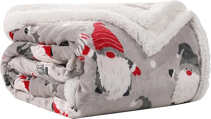 Electric Heated Blanket Throw Size - 50"x60", Soft Flannel Heating Blanket, 4 Heating Levels, 3 H Auto Shut Off, Breathable Warm and Washable for Sofa, Santa Claus for Christmas