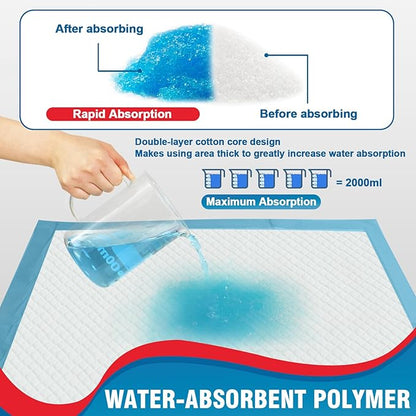 Tear-Resistant Incontinence Bed Pads 40'' x 36'' 130 Gram Heavy Duty (25 Count) Disposable Underpads Chucks Pads for Adults, Kids & Elderly | Protection Pads for Bed, Sofa, and Chair