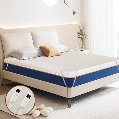 DORTALA Heated Mattress Pad King, Electric Mattress Pad Bed Warmer with 9 Heat Settings & 9H Auto Shut-Off, Overheat Protection, Fit Up to 10", Machine Washable, 80" x 78", White