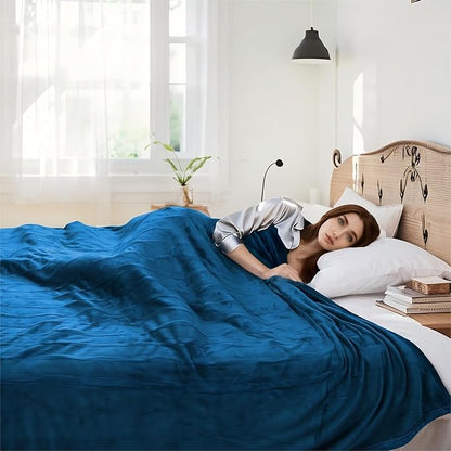 Electric Heated Blanket 62"x84" Twin Size Microplush Cover Blanket, 5 Heat Settings & 10 Hours Auto Off, Cozy & Warm for All Night, Machine Washable, Teal Blue