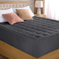 Utopia Bedding Full Mattress Pad, Quilted Fitted Premium Mattress Protector, Deep Pocket Cover Stretches up to 16 Inches, Fluffy Pillow Topper (54x75 Inches, Grey)