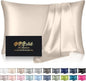 Silk Pillowcase for Hair and Skin, Mulberry Silk Pillow Cases King Size, Anti Acne Cooling Beauty Sleep Both Sides Natural Silk Satin Pillow Case Covers with Hidden Zipper, Gifts for Women Men, Beige