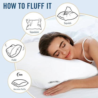 Luxury Hotel Pillows for Sleeping 4 Pack,Bed Pillows Queen Size Set of 4,Down Alternative Filling,Pillows for Back,Stomach and Side Sleepers