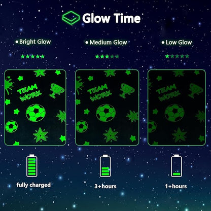 Glow in The Dark Soccer Blanket,Football Gifts Toys for Boys Kids, Birthday Presents Decor for Kids Age 3-14 Year Old Son Teen Child Toddler Luminous Christmas Bedroom Throw Blanket 50"x60"