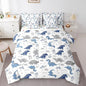 Feelyou Cute Dinosaur 7 Piece Bedding Set Blue Grey Dinosaur Comforter Set with Sheets for Kids Boys Girls Nutrue Palm Tree Bed in a Bag Animal Theme Bed Set Soft Lightweight