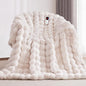 Heated Blanket Queen Size with 1/2/4/6/8 Hours Auto-Off 10 Heat Level, 72'' * 84'' Cozy Faux Rabbit Fur Bubble Electric Blanket with Overheat Protection(White)