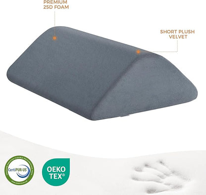 Knee Wedge Pillow 8'' for Post-Surgery Recovery-Leg Elevation Support for Sleep Position, Alleviating Lower Back & Hip Pain Enhancing Circulation in Ankles Legs Triangle Pillow with Removable Cover