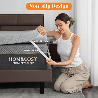 3 Inch Gel Memory Foam Mattress Topper Full Size, Cooling Bed Topper for Pressure Relief with Removable Breathable Soft Cover, CertiPUR-US Certified, No Smell, No Slip