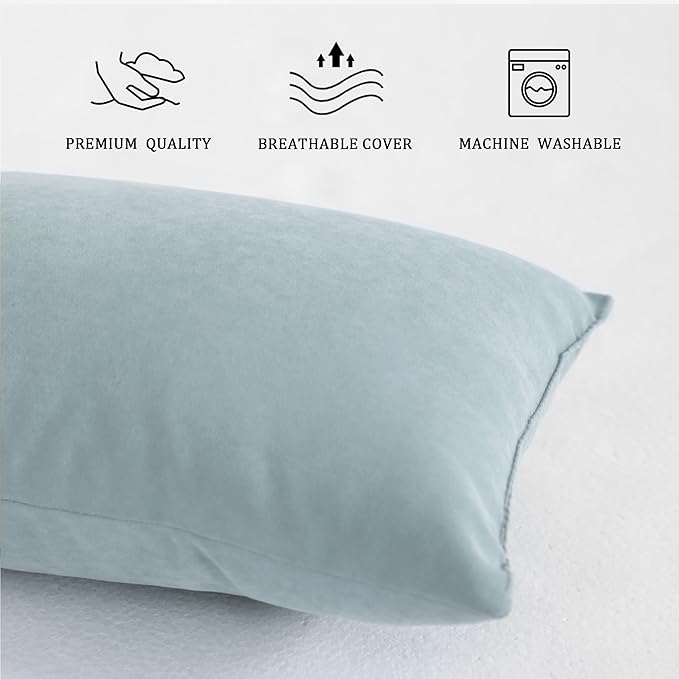 BEDSUM 2 Pack Tiny Pillows, 11"x7" Microfiber Mini Pillow for Toddler, Travel, Pets, Soft and Machine Washable Small Pillows for Neck, Wrist, and Knee Comfort, Sea Green