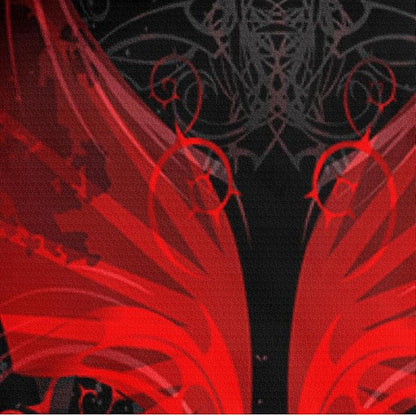 Goth Duvet Cover with Pillow Shams Gothic Bedding Sets Red Bat Wing Patterns Skull Bed Set Full Size