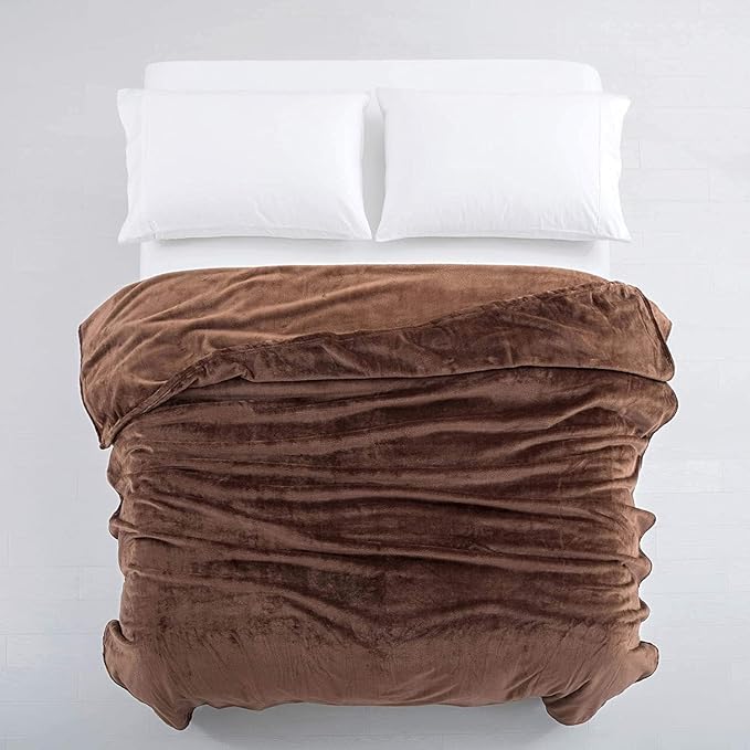 IR Imperial Rooms Fleece Blanket Twin Size 60 x 80 Inches - Super Soft Fluffy Throw Blanket for Sofa and Bed - Warm and Cozy Lightweight 400 GSM Microfiber Bed Throws Blankets (Twin, Coffee)