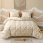 Simple&Opulence 100% Organic Cotton Duvet Cover for Kids Teens, 4 Pieces Soft Comforter Cover with Zipper Closure Boy Girl Warm Adorable Bedding Set - Alpaca, Full/Queen