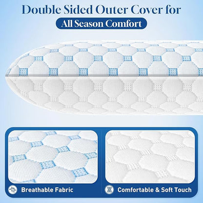 CloudBliss 2.75” Ultra Thin Pillows for Side | Back | Stomach Sleepers, Memory Foam Flat Pillow, Low Profile Sleeper Pillows with Double Sided Comfortable Breathable Pillow Cover, Standard