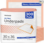 McKesson Underpads Disposable Bed Pads 30" x 36" [300 Count], Heavy Absorbency, Ultra Incontinence Chux Pads for Adults, Elderly, and Baby, Pee Pads