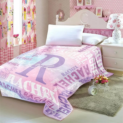 Personalized Blankets for Teen Girls Boys - Printed in USA, Custom Blanket with Kids Names, Ultra-Soft Flannel Monogrammed Baby Throws Blankets, Customized Christmas Brithday Gifts for Adults