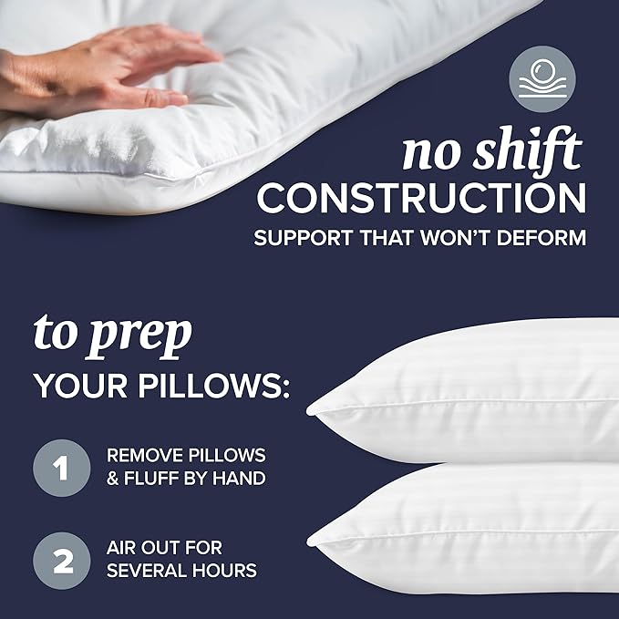 Beckham Hotel Collection Down Alternative Pillows & Cotton Sheets 4 Piece Set, 16" Deep Pocket, 2 Open End Pillowcases, King, Sand