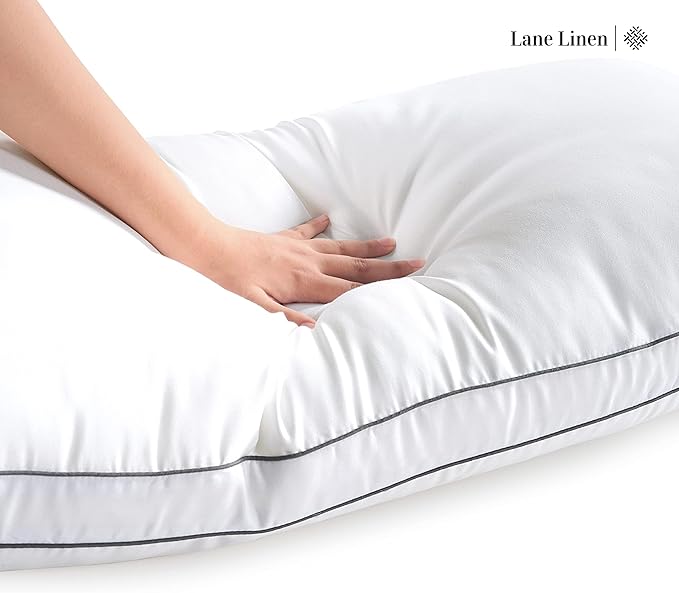 LANE LINEN Pillows Standard Size Set of 12 - Medium Soft Support Gusseted Hotel Quality Pillows for Sleeping, Oeko Tex Certified, Down Alternative Perfect for Back, Stomach or Side Sleepers - White