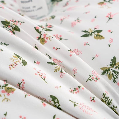 Jane yre Duvet Cover Queen Floral Brushed Microfiber 3 Pieces Floral Bedding Set Queen Garden Style Pink Floral Pattern Flower Queen Duvet Cover with Zipper Closure Luxury Soft Breathable Comfy