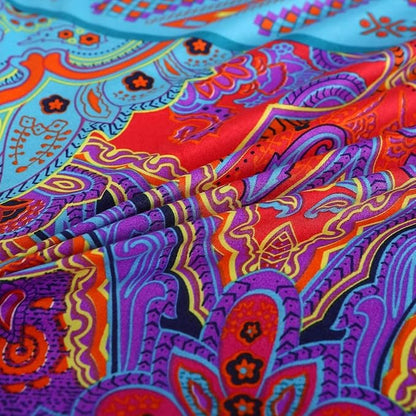 Jane yre Boho Duvet Cover Queen, Brushed Microfiber 3 Pieces Bedding Sets 1 Duvet Cover +2 Pillowcases, Bohemian Colorful Retro Print Duvet, with Zipper Closure, Durable Easy Care