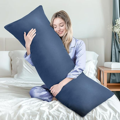 MAGIC ELEPHANT Body Pillow, Memory Foam Body Pillow for Adults, Long Pillow for Bed and Sleeping, Full Long Bed Pillow Insert with Cover (Blue, 20x54 Inch)
