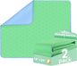 Waterproof Washable Underpads Pee Pad (Green 18" x 24" 2 Pack), Reusable Absorbency Bedwetting Incontinence Bed Pads for Kids Adults Elderly Dog Pet, Puppy Pads for Mattress Couches Sofas Floors