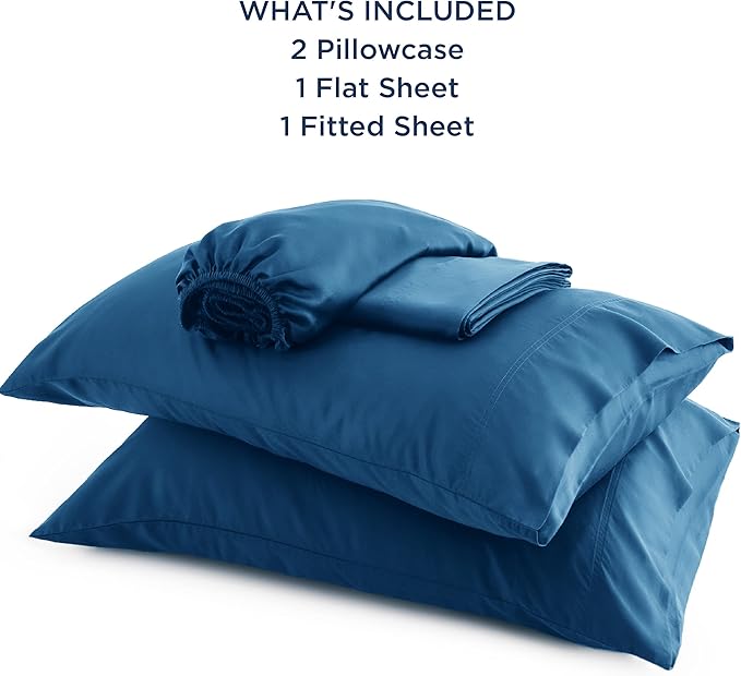 Bedsure King Size Sheets Set, Cooling Sheets for Hot Sleepers, Rayon Derived from Bamboo, Breathable & Soft, Deep Pocket Up to 16 Inches, Hotel Luxury Silky Bedding, Teal