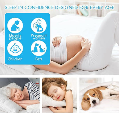 Bed Pads Washable Waterproof, Reusable Tuckable Mattress Protector Underpads, Incontinence Bed Pads for Adults Kids Full Size 34"X54" and 21" Wings
