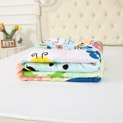 Rainbow Comforter Sets Full Size Cartoon Frogs Bedding Sets for Girls Kids Teens Boys Flowers Butterfly Bees Snails Insects Cute Kawaii Quilt 1 Comforter + 2 Pillow Cases