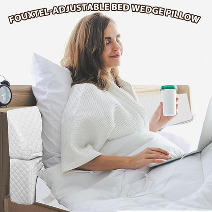 4 Modes Pillow Wedge for Headboard Gap, Foldable Bed Wedge Pillow, Bed Gap Filler King Size Fill The Gap (0-7"), Mattress Gap Filler Long Pillow Between Headboard and Mattress
