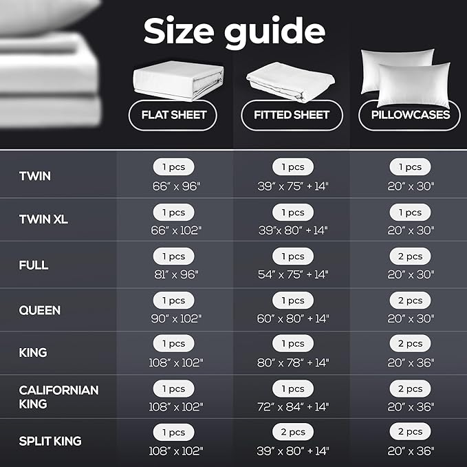 Silvery Silver Infused Bed Sheets Set - Ultra-Soft Temperature-Regulating Fabric with Self-Cleaning Technology™ That Stays Fresh 3X Longer for Hygienic Sleep (White, King)