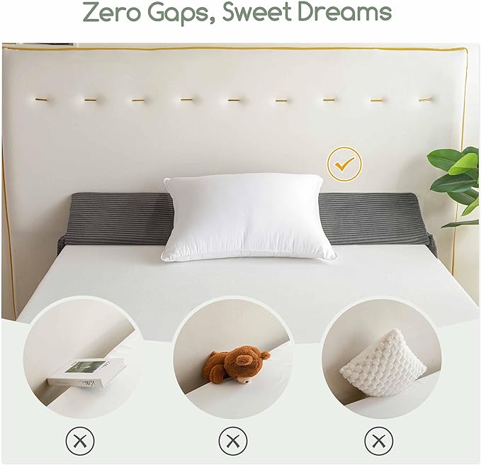 HIGOGOGO Full Size Wedge Pillow for Headboard Gap - Multi Functional Mattress Wedge Bed Gap Filler Close The Gap (0-7") Between Your Mattress and Headboard or Wall (Grey 54"x11"x9")