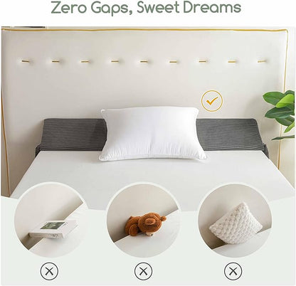 HIGOGOGO Queen Size Wedge Pillow for Headboard Gap - Multi Functional Mattress Wedge Bed Gap Filler Close The Gap (0-7") Between Your Mattress and Headboard or Wall (Grey 60"x11"x9")