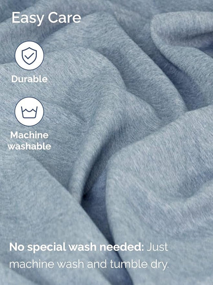 Extra Deep Twin XL Sheet Set - 4 Piece Breathable & Cooling Sheets - Hotel Luxury Bed Sheets Set - Easy Fit - Soft, Wrinkle Free & Comfy Sheets Set - Heathered Blue Sheet Set with Extra Deep Pockets