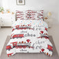 Feelyou Cartoon Car Bedding Set Kids Train Comforter Set with Sheets 7 Piece Full Size Boys Girls Choo-Choo Rail Roads Tracks Decor Bed in a Bag Microfiber Train Construction Bed Set Bedroom