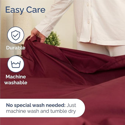 Twin XL 4 Piece Sheet Set - Comfy Breathable & Cooling - Ultra-Soft Hotel Luxury Bedding Set w/ 8-16 Inch Deep Pockets - 1 Flat & 1 Fitted Sheet & 2 Pillowcases - Wrinkle Free & Easy Care - Burgundy