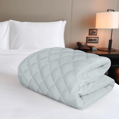 Utopia Bedding Quilted Fitted Mattress Pad, Queen Size, Elastic Fitted Mattress Topper Protector and Cover with Deep Pocket Stretches up to 16 Inches, Machine Washable (Light Grey)