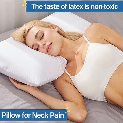 Talalay 100% Natural Premium Latex Pillow,Bed Pillow for Sleeping with Removable Cotton Cover, Helps Relieve Pressure, Breathable, Pressure Relief, Durable, Best Gift (King Size)
