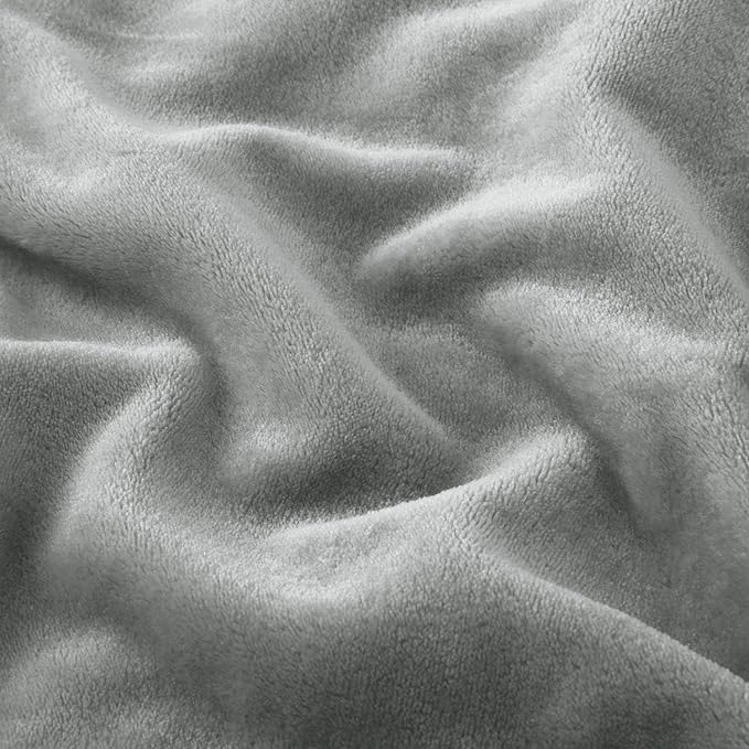 IR Imperial Rooms Fleece Blankets Queen Size 90 x 90 Inches - Super Soft Fluffy Light Grey Throw Blanket for Sofa and Bed - Warm and Cozy Lightweight 400 GSM Microfiber Bed Throws Blankets