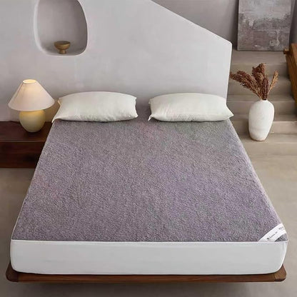 YOUR MOON Wool Fleece Mattress Pad Twin – Organic Australian Wool Plush Mattress Topper, 370GSM Velvet Breathable Bed Mattress Cover with 16" Deep Pocket, 39"x75", Gray