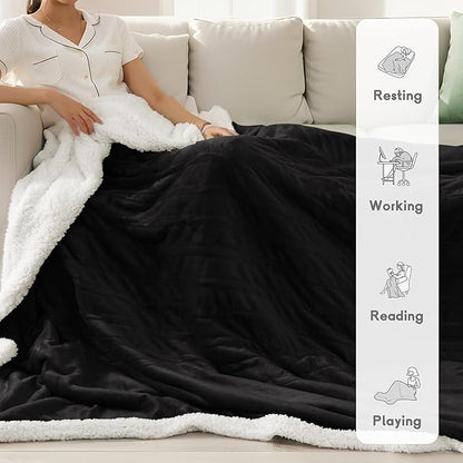 Heated Blanket Electric Blanket Full Size 72''x84'', Soft Flannel Heating Blanket with 1-10 Hour Auto Off - 6 Heat Settings - Machine Washable - Black