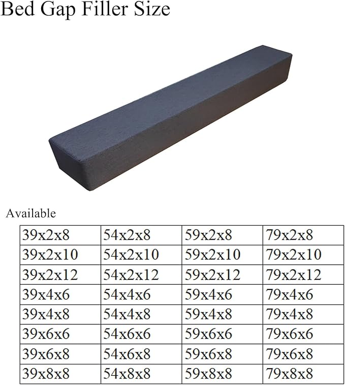 SAMTY Bed Gap Filler for headboard Space Gap Filler Bolster Pillow Stopper for Sofa Crack Filler Between Headboard and Mattress 36x8x6 Inch