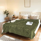 Electric Heated Blanket Throw Size 50"x60" - Flannel & Sherpa Fabric Dual-Sided, 6 Heat Settings & 1-3 Hours Auto Off, Soft & Cozy Warming Throw for Home, Office, or Bed, Machine Washable, Olive Green