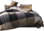 Buffalo Plaid Duvet Cover King, 100% Cotton Check Geometric Bedding 3pc Set, Grey Hotel Quality Gingham Plaid Print Nordic Style Reversible Solid Color Duvet Cover with Zipper Closure (NO Comforter)