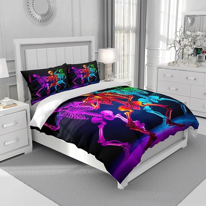 Christmas Bed Duvet Cover Sets Queen Set with 2 Pillowcases for Kids Girls Teens Adult Bedroom Decor